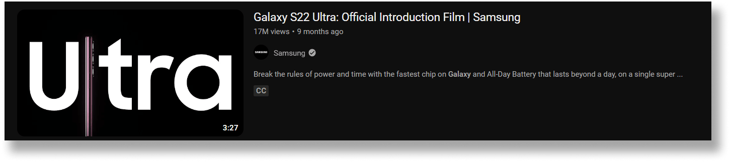 example of video thumbnail by samsung