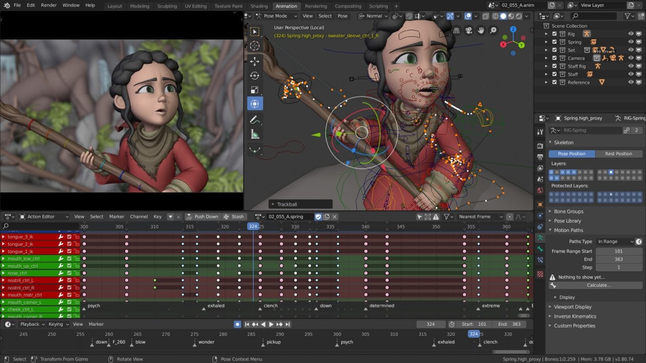 Rendering 3D animation using Blender