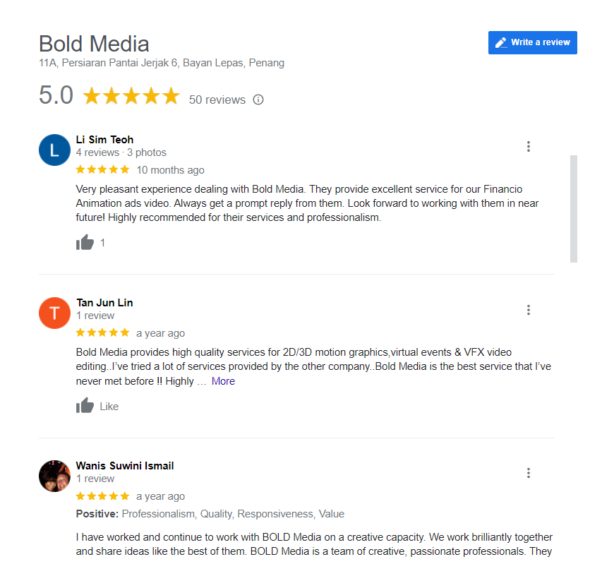 bold media excellent reviews