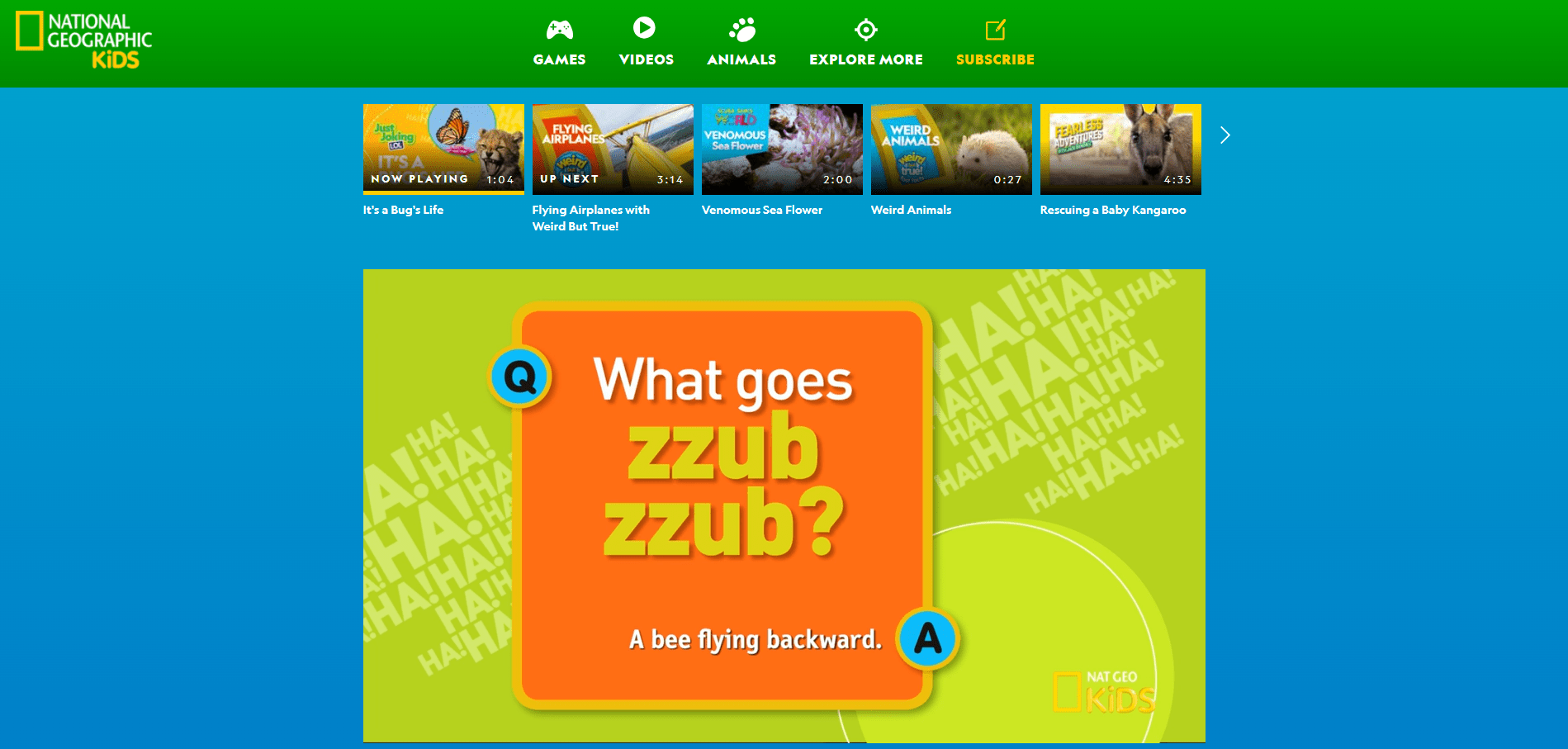 Nat Geo Kids interactive video