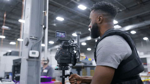 man recording a video shoot